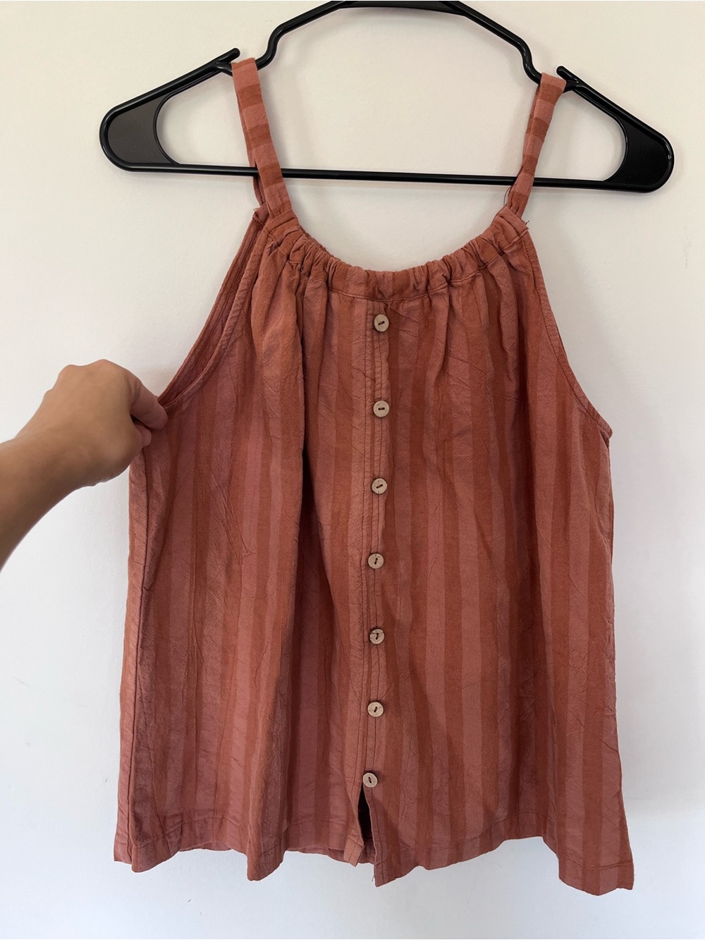 Kori Rust-Striped Button Front Camisole